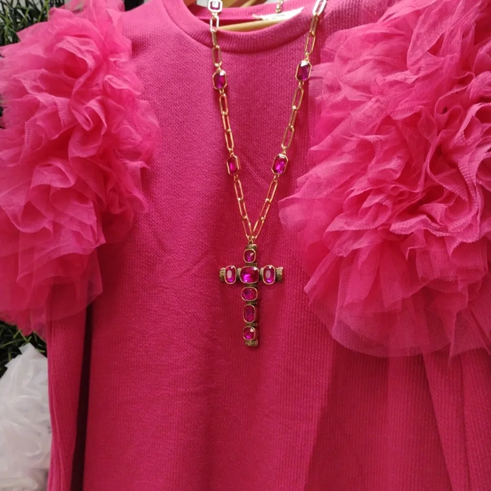 Pink Ruffle Sleeve Top - Picture 2 of 2